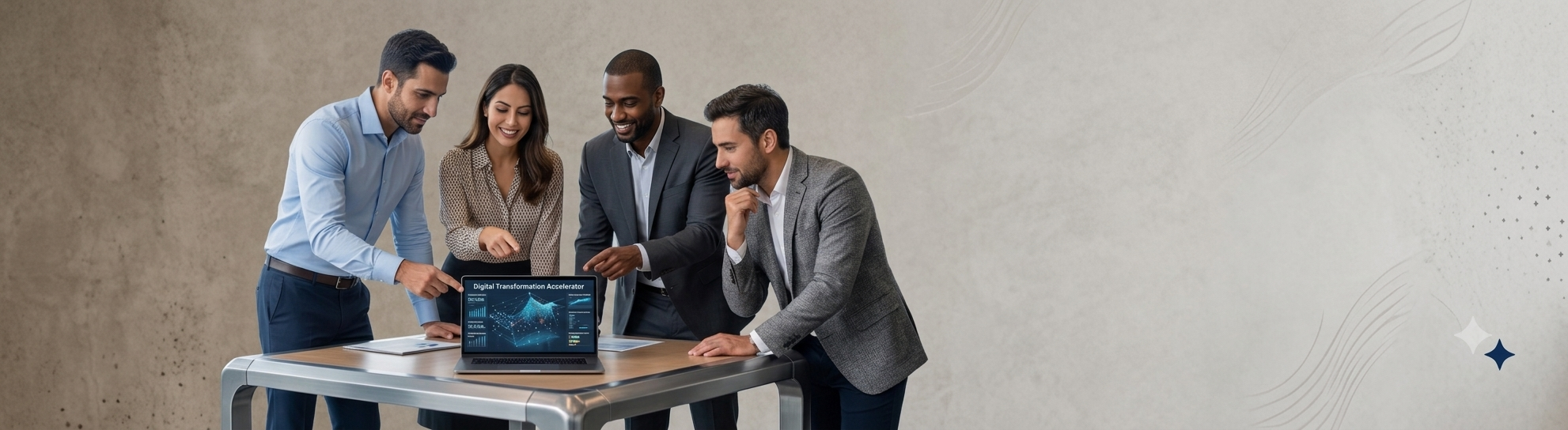 Team collaborating on digital transformation